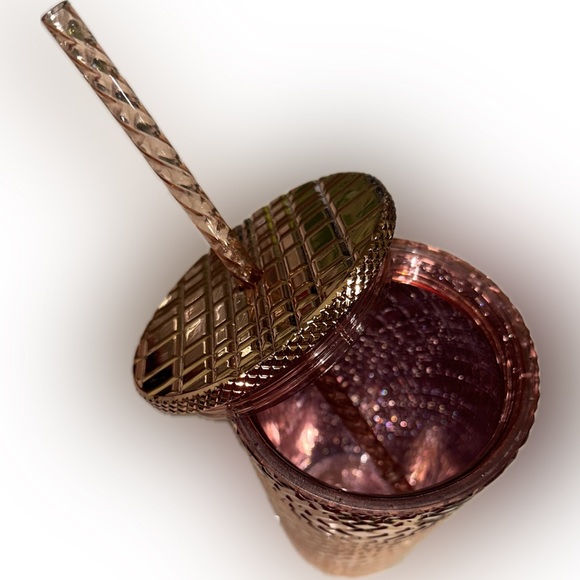 NWT | Starbucks Metallic Rose Gold Grid cup | Grande 16oz - Picture 3 of 3